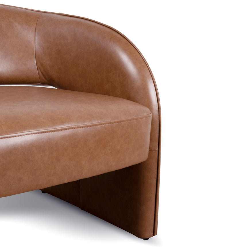 Armchair | Caramel Brown Leather | Myka Home - View 7