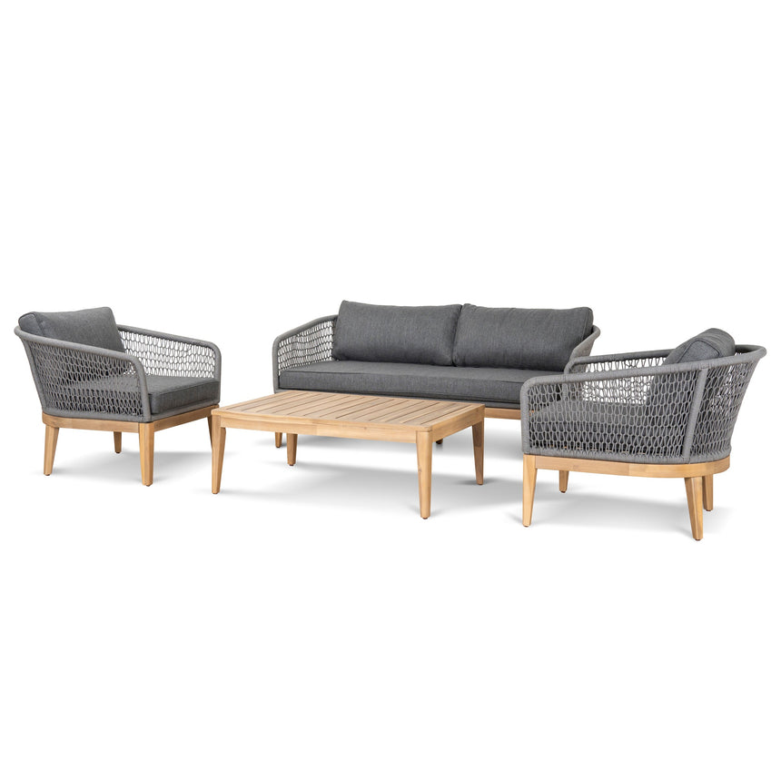 4pcs Outdoor Lounge Set | Grey | Myka Home