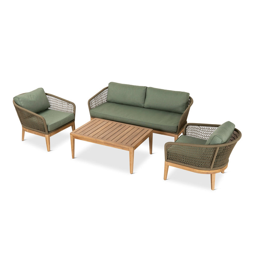 4pcs Outdoor Lounge Set | Royal Stone Green | Myka Home - View 3