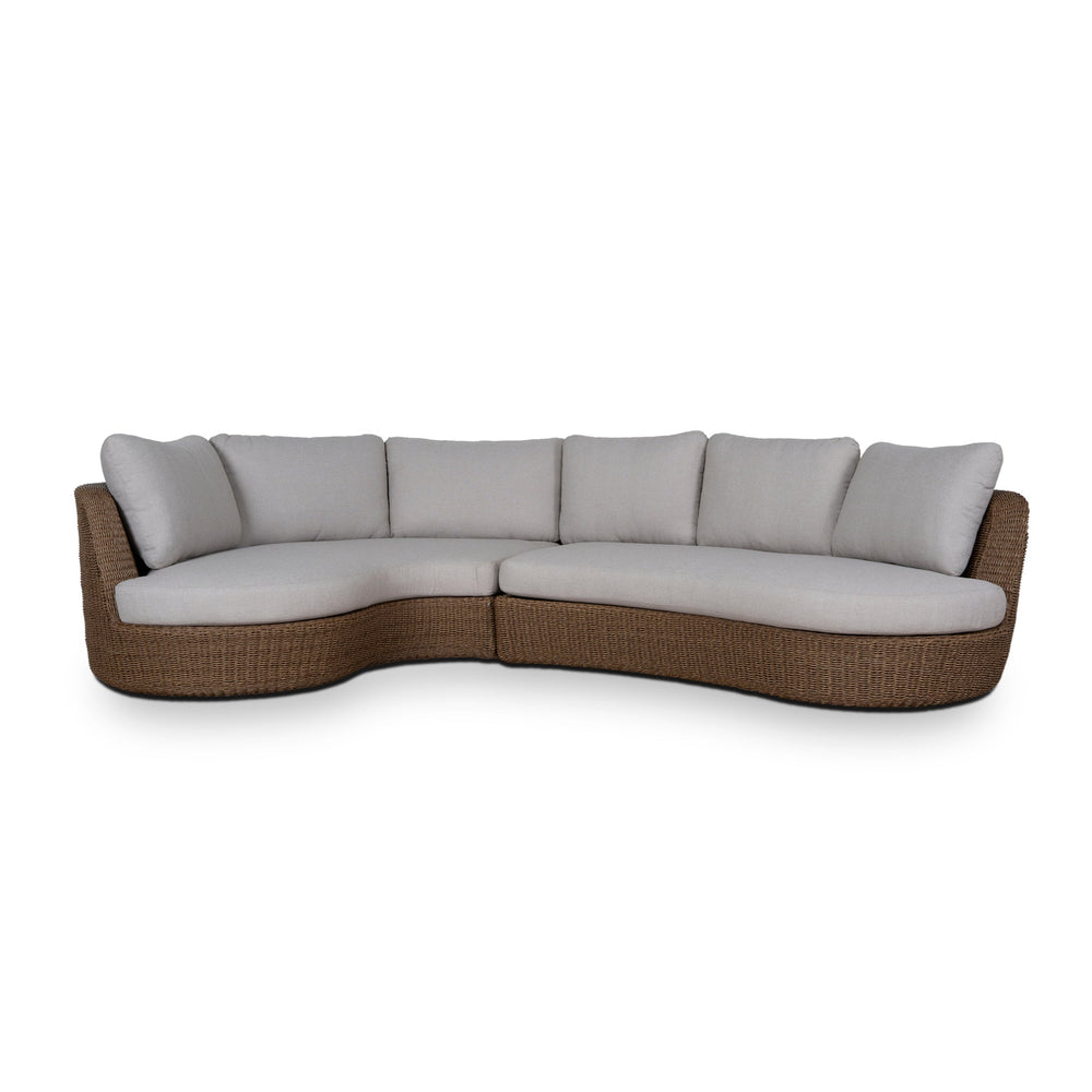 2pcs Outdoor Corner Lounge Set | Light Brown | Myka Home - View 4