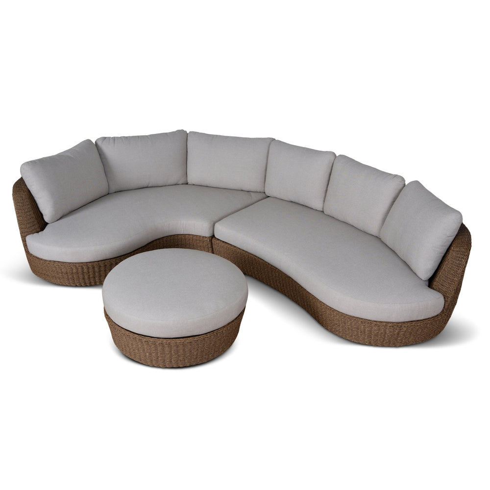 2pcs Outdoor Corner Lounge Set | Light Brown | Myka Home - View 3
