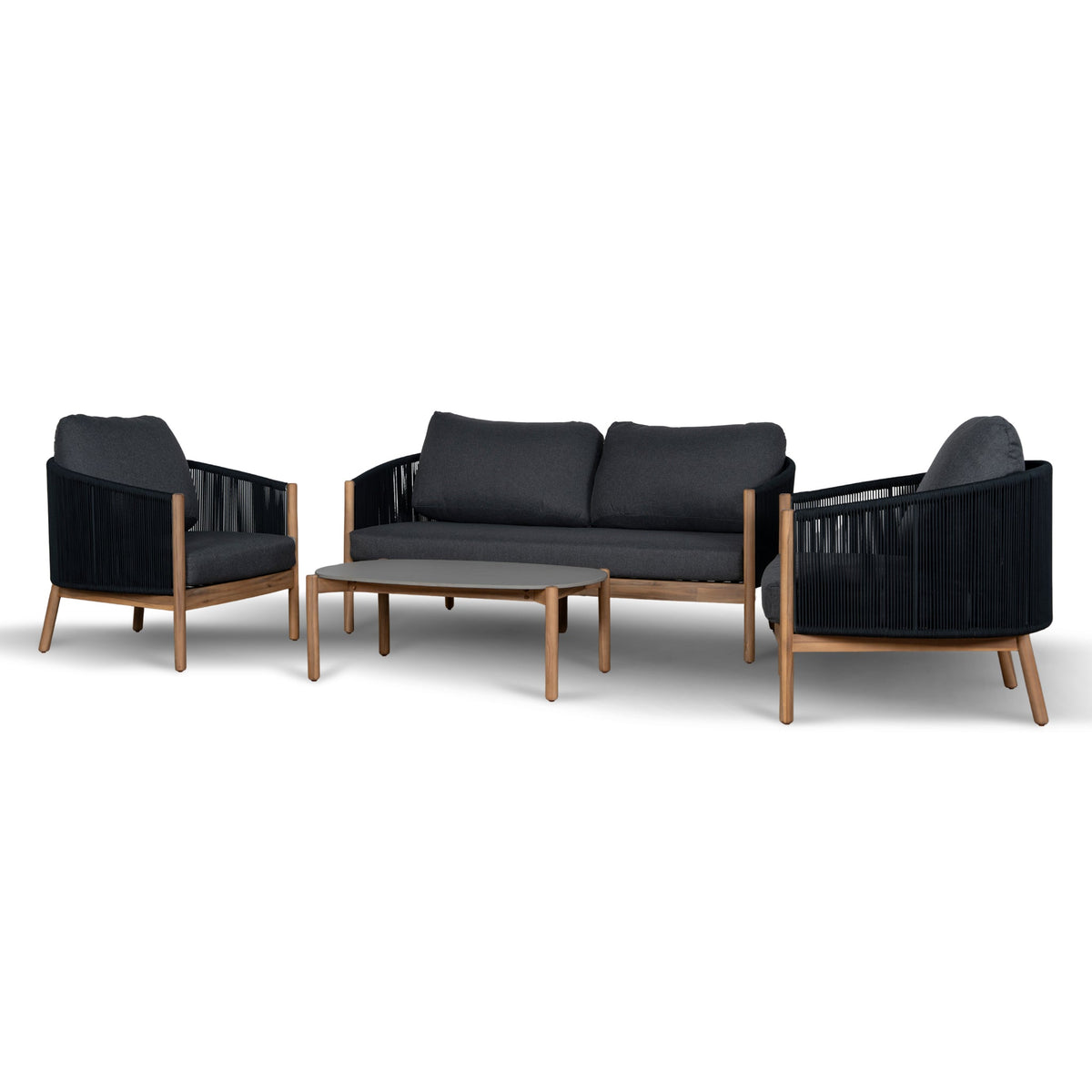 4pcs Outdoor Lounge Set | Anthracite | Myka Home