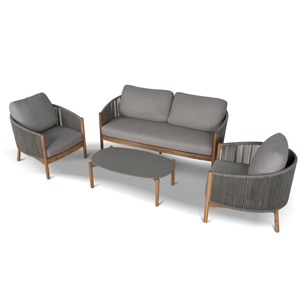 4pcs Outdoor Lounge Set | Light Brown | Myka Home - View 3