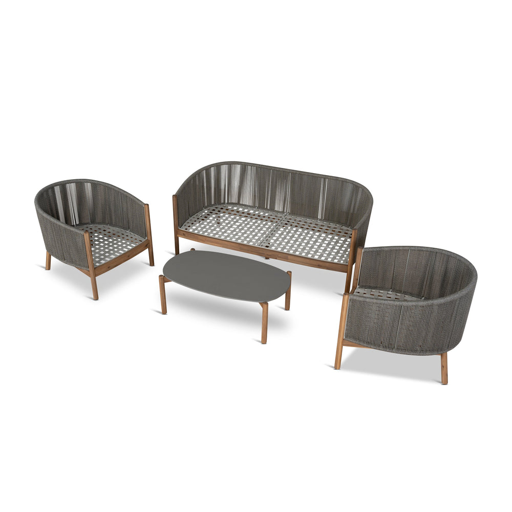 4pcs Outdoor Lounge Set | Light Brown | Myka Home - View 4