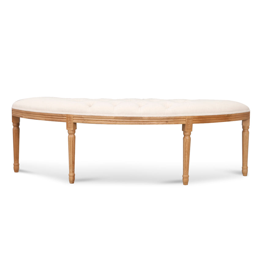 1.48m Oak Bench -Light Beige - View 2