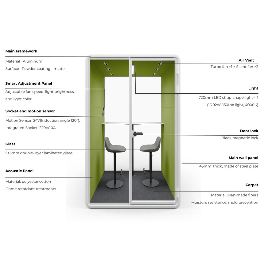 Evolve Medium Office Pod - White By Humble Office - View 2