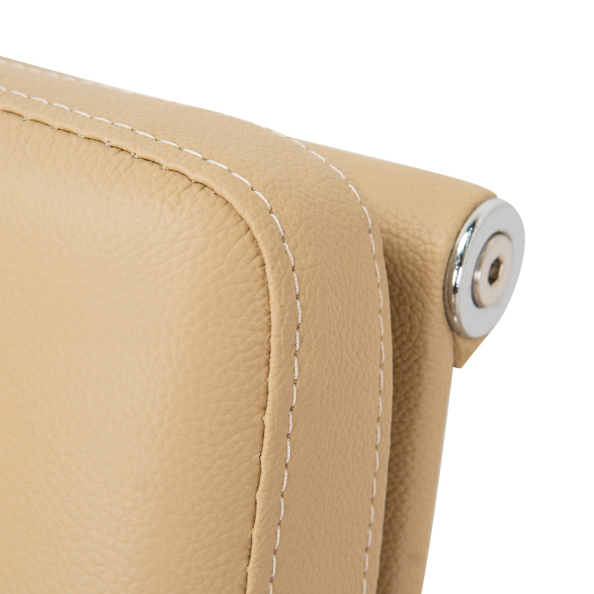 Low Back Office Chair | Light Brown Leather | Myka Home - View 12