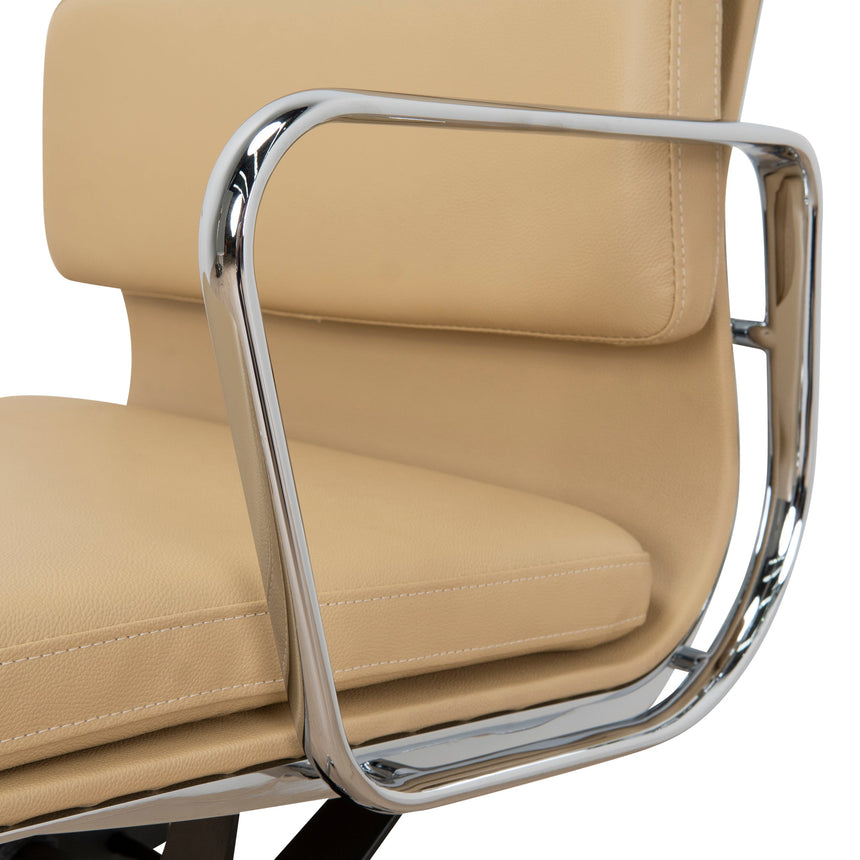 Low Back Office Chair | Light Brown Leather | Myka Home - View 14