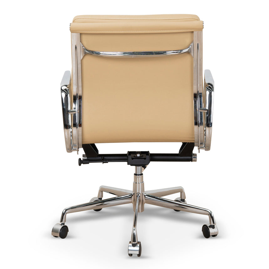 Low Back Office Chair | Light Brown Leather | Myka Home - View 5