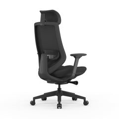 Mesh Office Chair | Full Black with Headrest | Myka Home