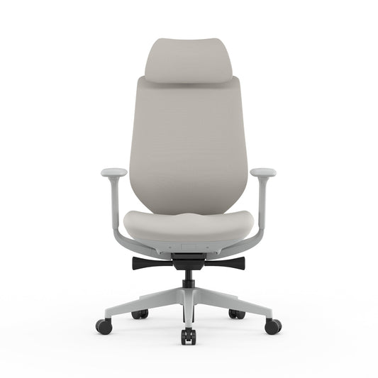 Mesh Office Chair | Light Grey with Headrest | Myka Home