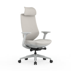 Mesh Office Chair | Light Grey with Headrest | Myka Home