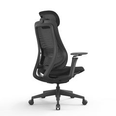 Mesh Office Chair | Full Black with Headrest | Myka Home
