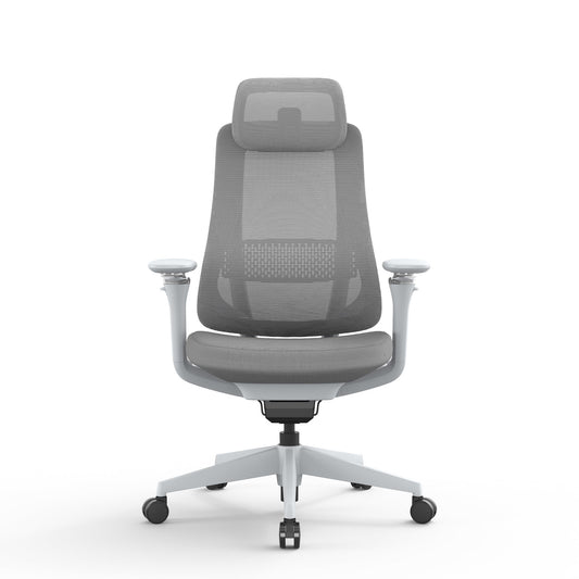Mesh Office Chair | Light Grey with Headrest | Myka Home