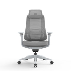Mesh Office Chair | Light Grey with Headrest | Myka Home
