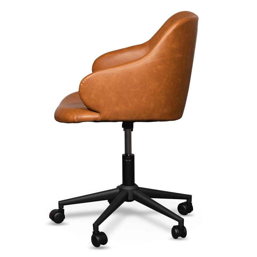 Office Chair | Vintage Tan with Black Base | Myka Home - View 3