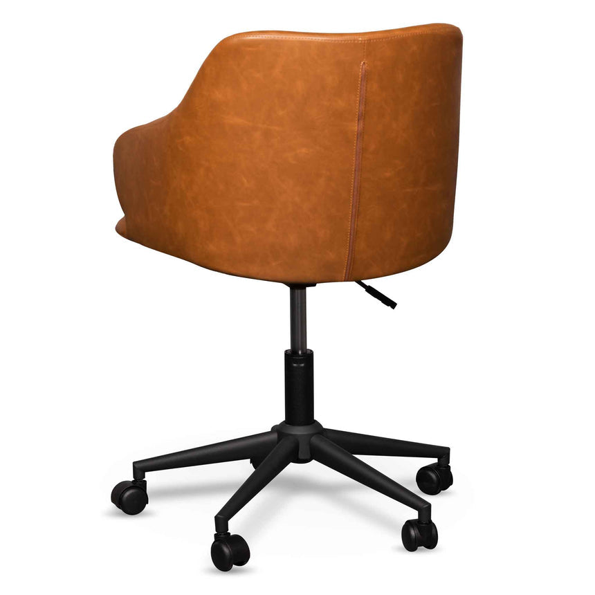 Office Chair | Vintage Tan with Black Base | Myka Home - View 4