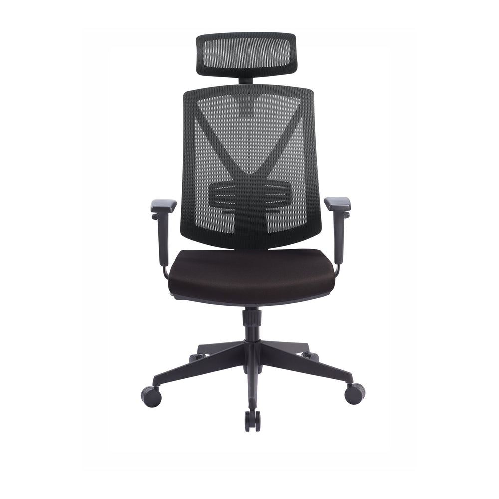 Mesh Ergonomic Office Chair with Headrest | Black | Myka Home - View 3