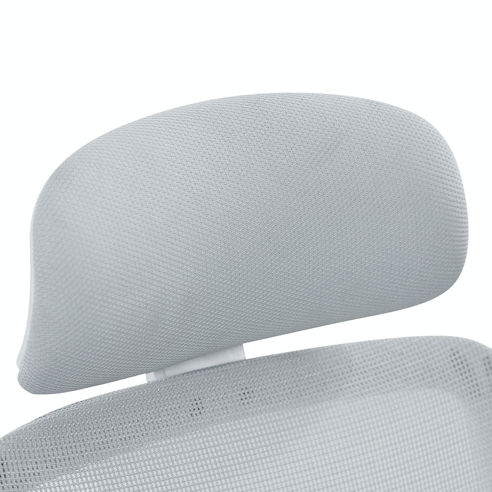 Mesh Office Chair | Cloud Grey with White Base | Myka Home - View 4