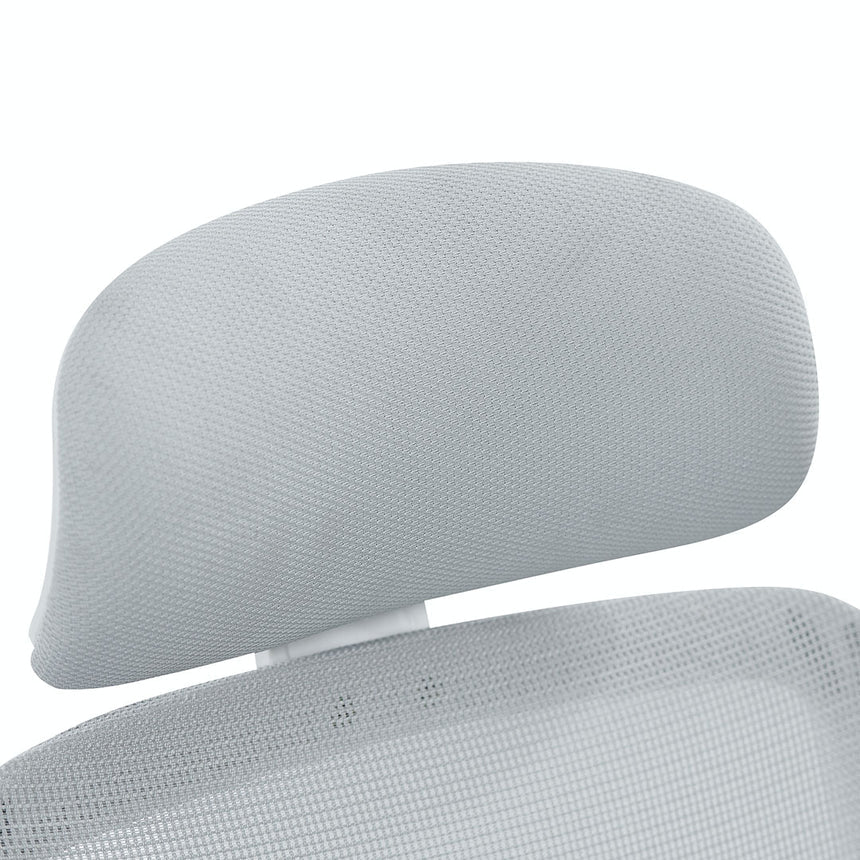 Mesh Office Chair | Cloud Grey with White Base | Myka Home - View 3