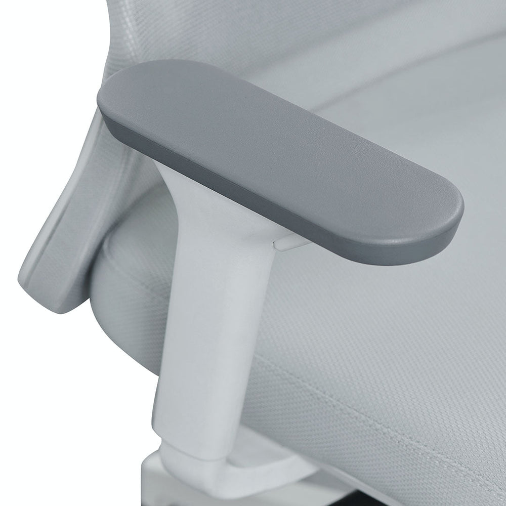 Mesh Office Chair | Cloud Grey with White Base | Myka Home - View 5