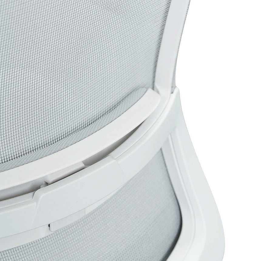 Mesh Office Chair | Cloud Grey with White Base | Myka Home - View 10