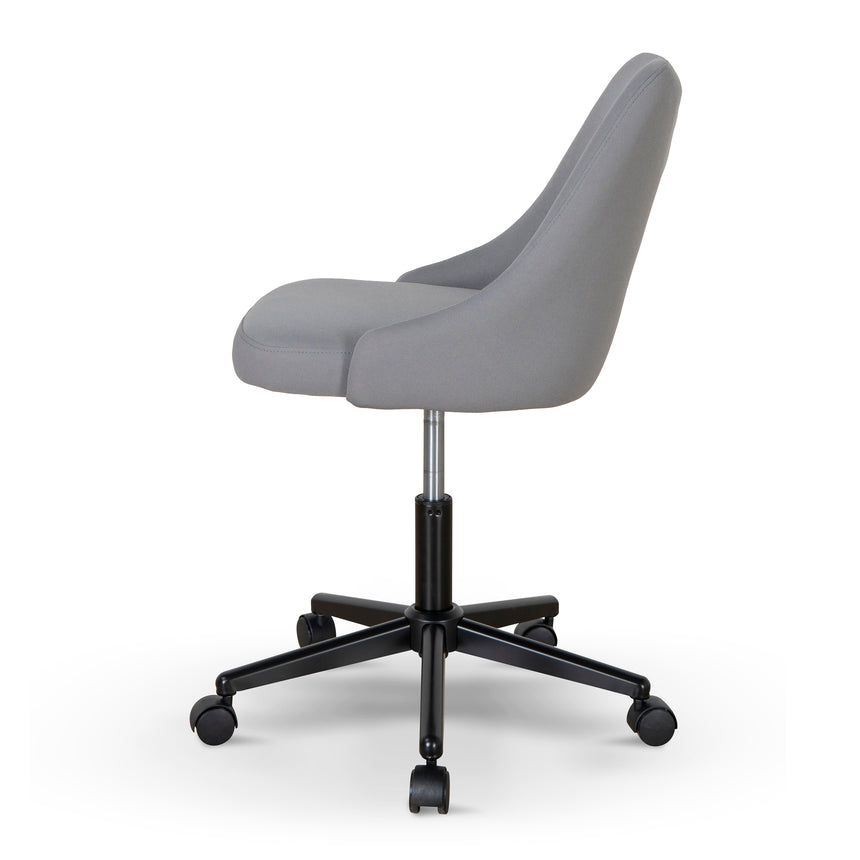 Grey Fabric Office Chair | Black Base | Myka Home - View 3