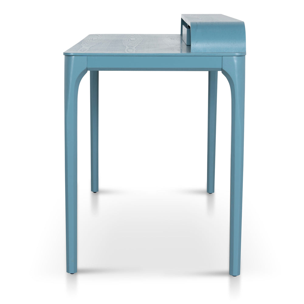 Wooden Home Office Desk | Light Blue | Myka Home - View 3