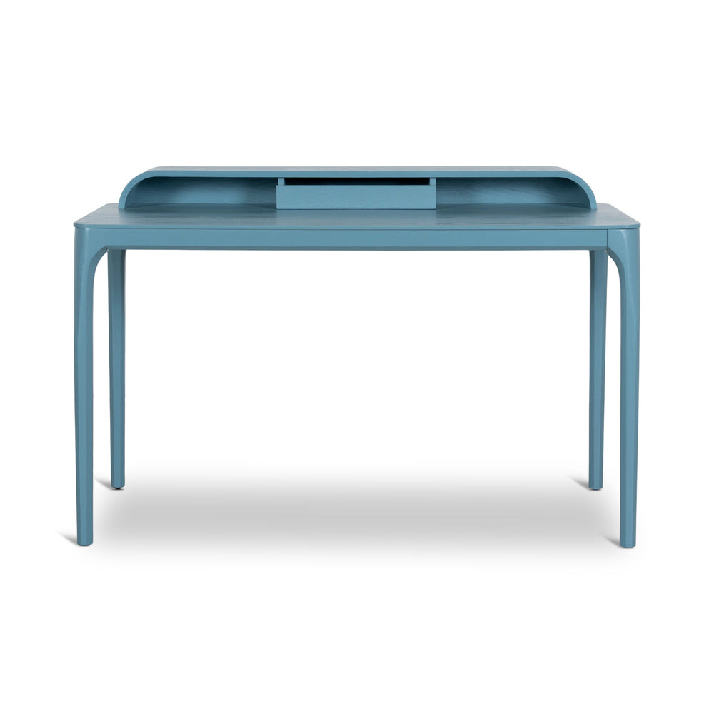 Wooden Home Office Desk | Light Blue | Myka Home - View 2