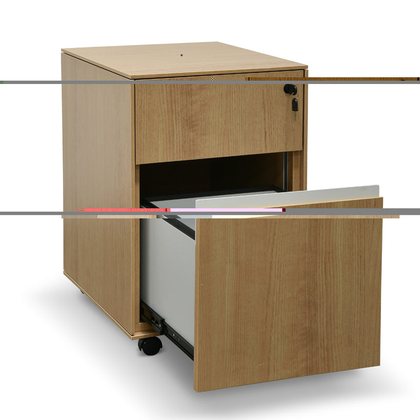 2 Drawer Mobile Pedestal | Natural | Myka Home - View 4