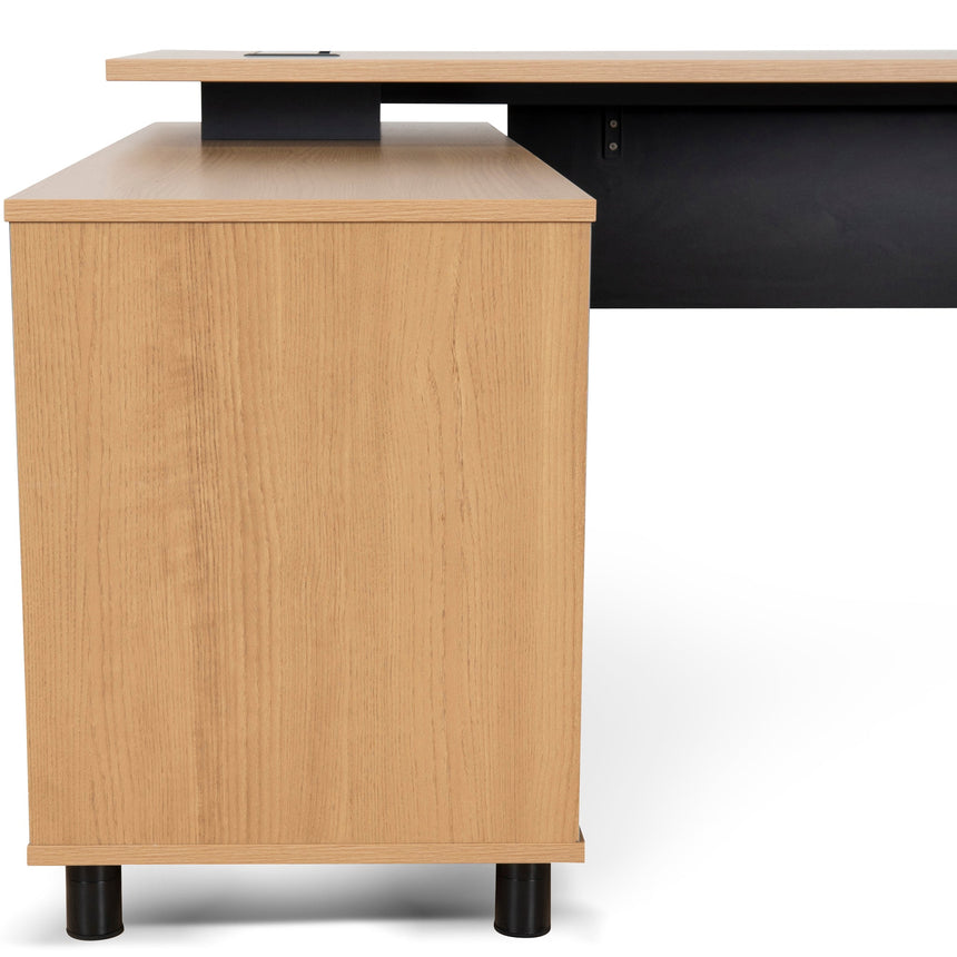 1.8m Executive Desk Left Return with Black Legs | Natural | Myka Home - View 16