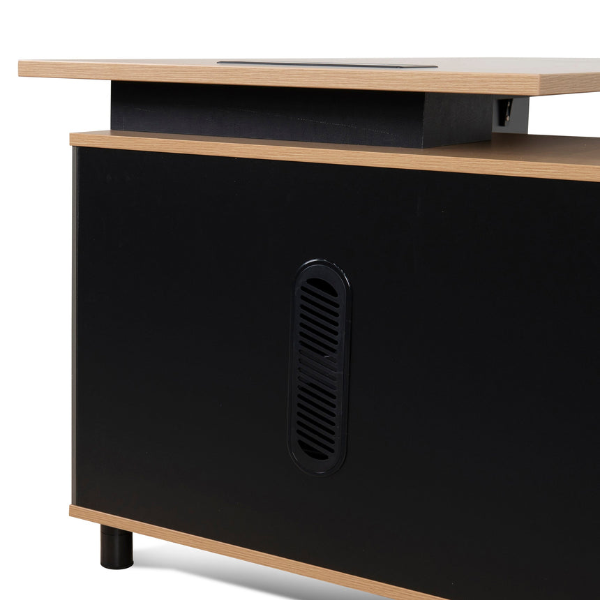 1.8m Executive Desk Left Return with Black Legs | Natural | Myka Home - View 17
