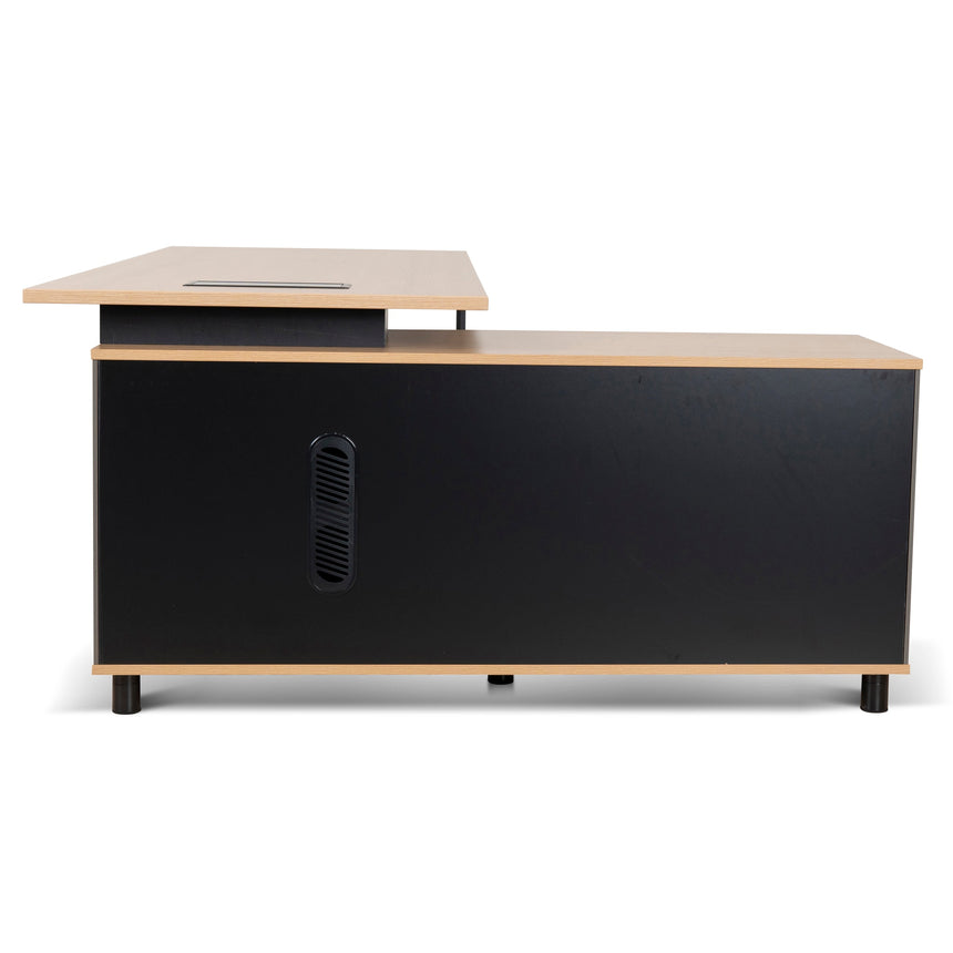 1.8m Executive Desk Left Return with Black Legs | Natural | Myka Home - View 19