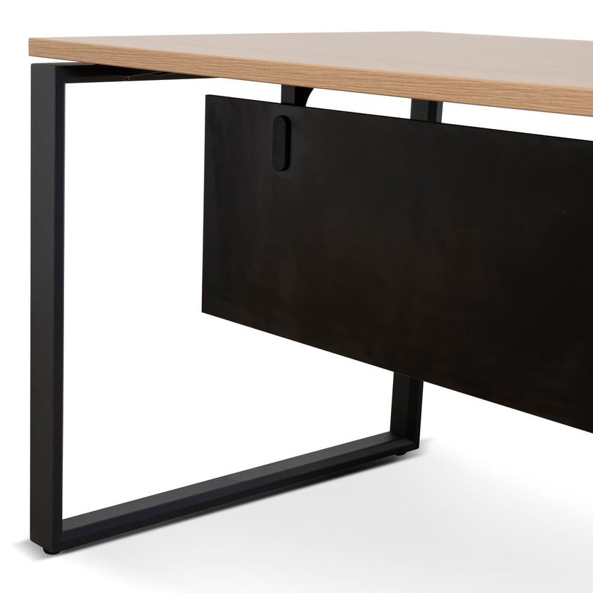 1.8m Executive Desk Left Return with Black Legs | Natural | Myka Home - View 18
