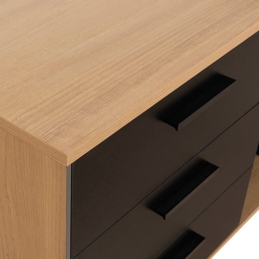 1.8m Executive Desk Left Return with Black Legs | Natural | Myka Home - View 10