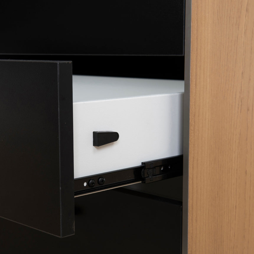 1.8m Executive Desk Right Return with Black Legs | Natural | Myka Home - View 15
