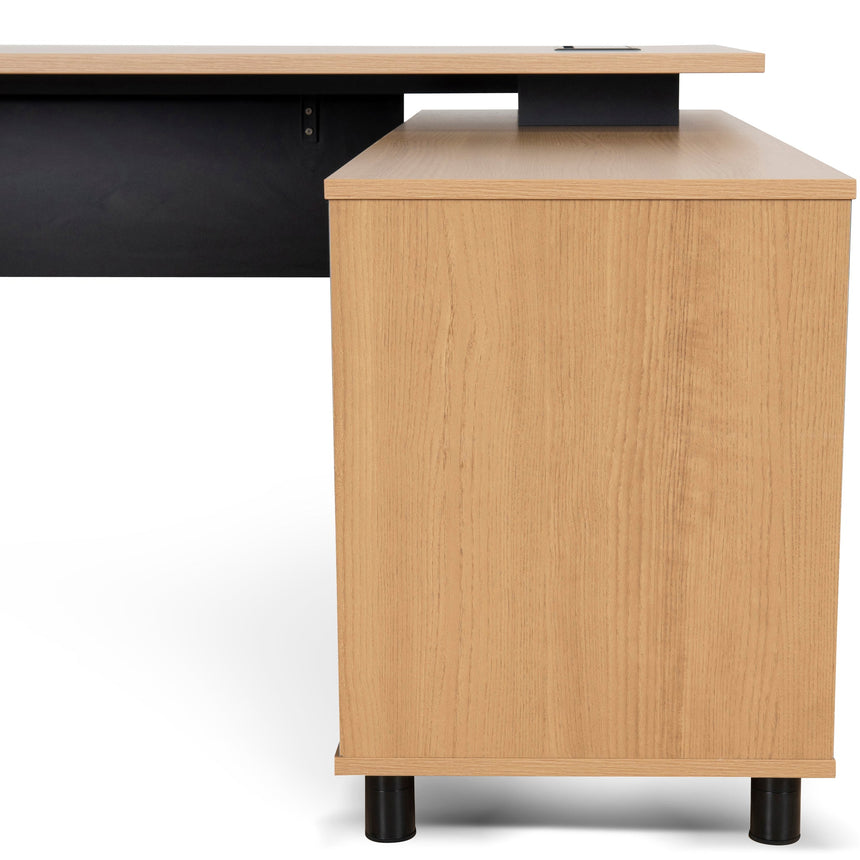 1.8m Executive Desk Right Return with Black Legs | Natural | Myka Home - View 19