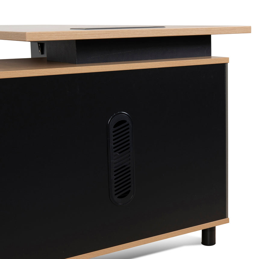1.8m Executive Desk Right Return with Black Legs | Natural | Myka Home - View 20