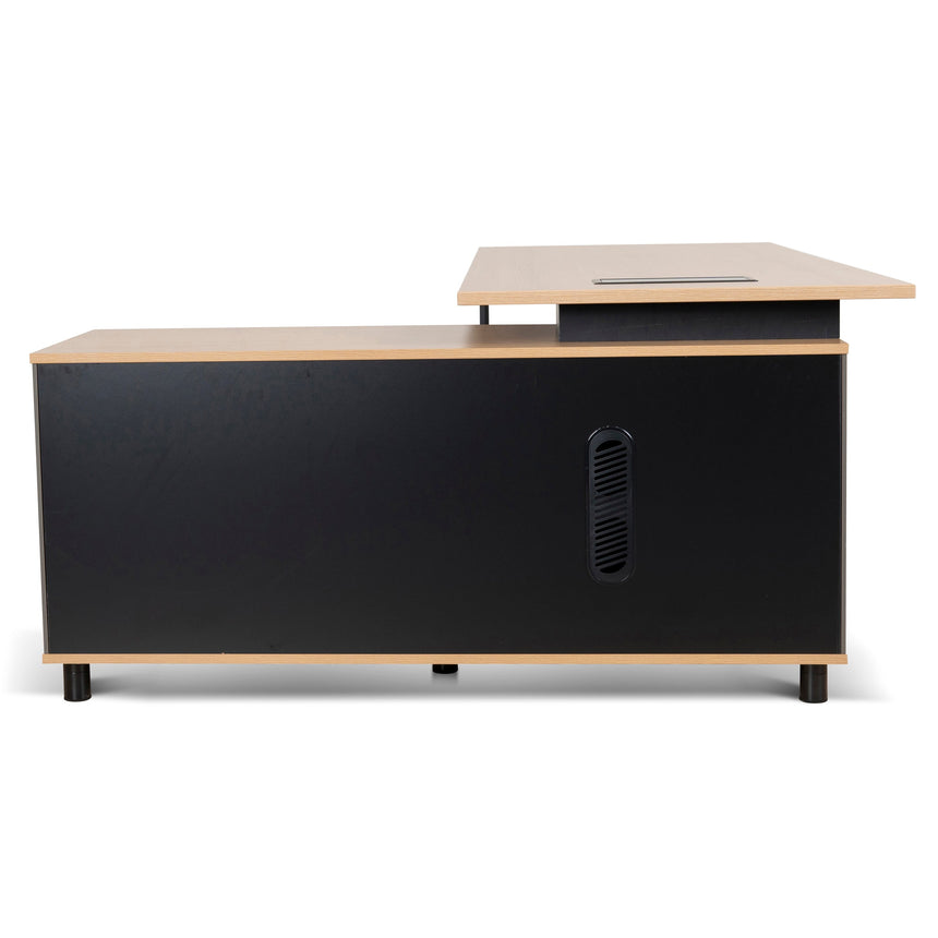 1.8m Executive Desk Right Return with Black Legs | Natural | Myka Home - View 6