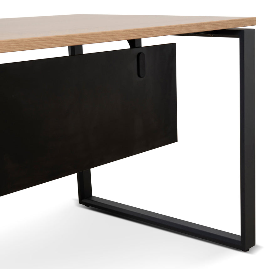 1.8m Executive Desk Right Return with Black Legs | Natural | Myka Home - View 7