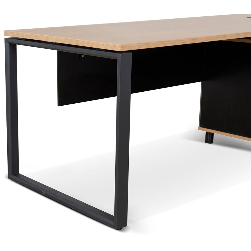 1.8m Executive Desk Right Return with Black Legs | Natural | Myka Home - View 9
