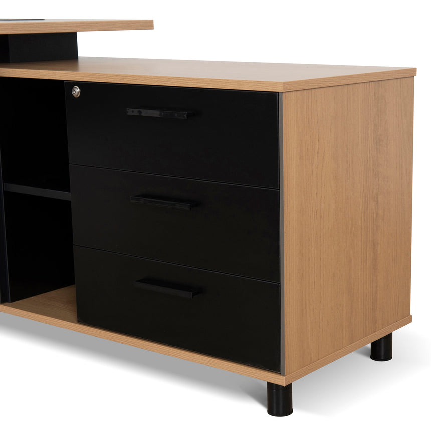 1.8m Executive Desk Right Return with Black Legs | Natural | Myka Home - View 10