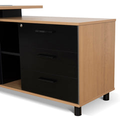 COT10187-SN 1.8m Executive Desk Right Return with Black Legs - Natural