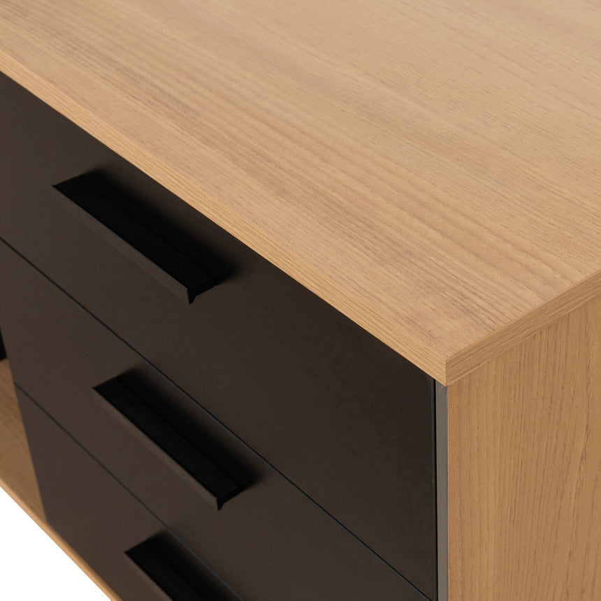1.8m Executive Desk Right Return with Black Legs | Natural | Myka Home - View 12