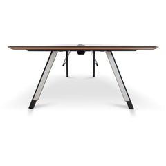 3.6m Boardroom Meeting Table | Walnut Top With Black Legs | Myka Home