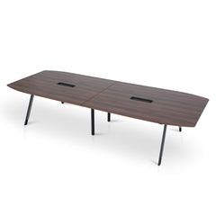 3.6m Boardroom Meeting Table | Walnut Top With Black Legs | Myka Home