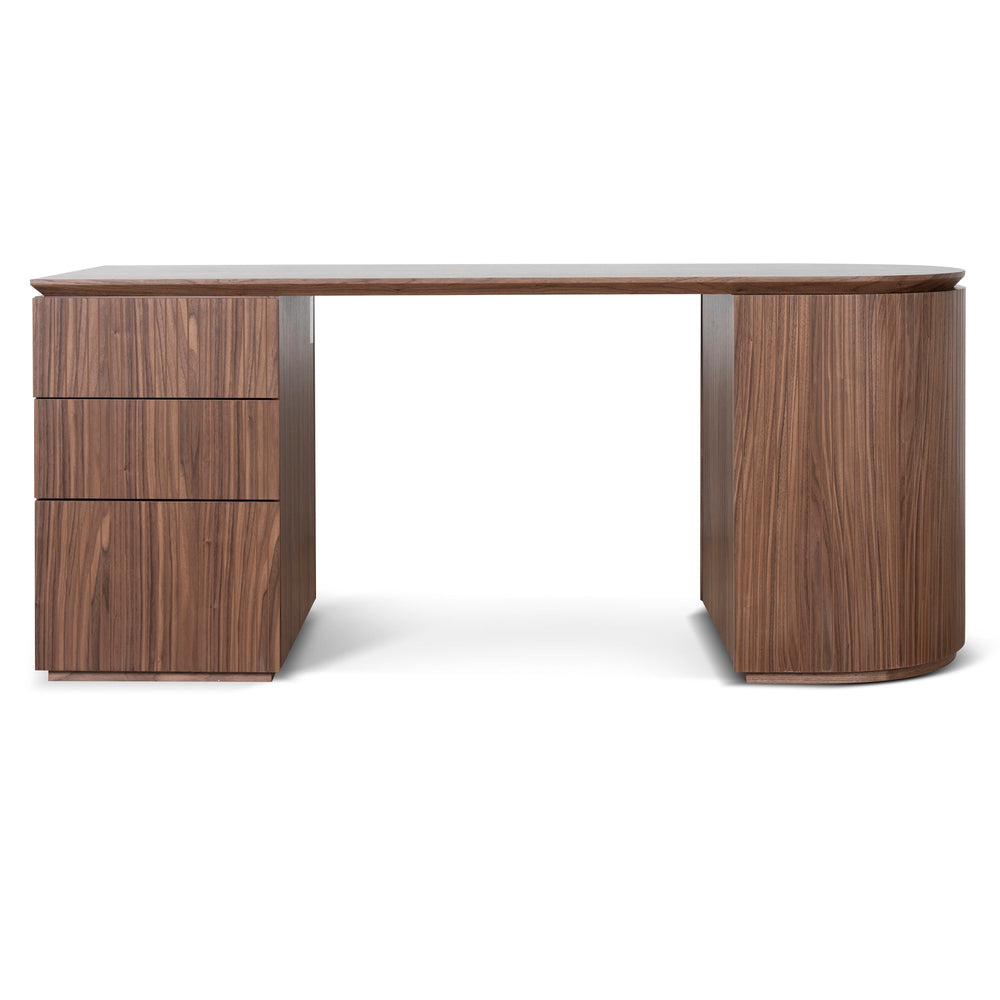 1.77m Left Drawer Office Desk | Walnut | Myka Home - View 2