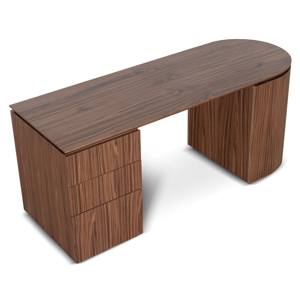1.77m Left Drawer Office Desk | Walnut | Myka Home - View 4