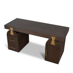 1.55M New Elm Home Office Desk | Walnut | Myka Home