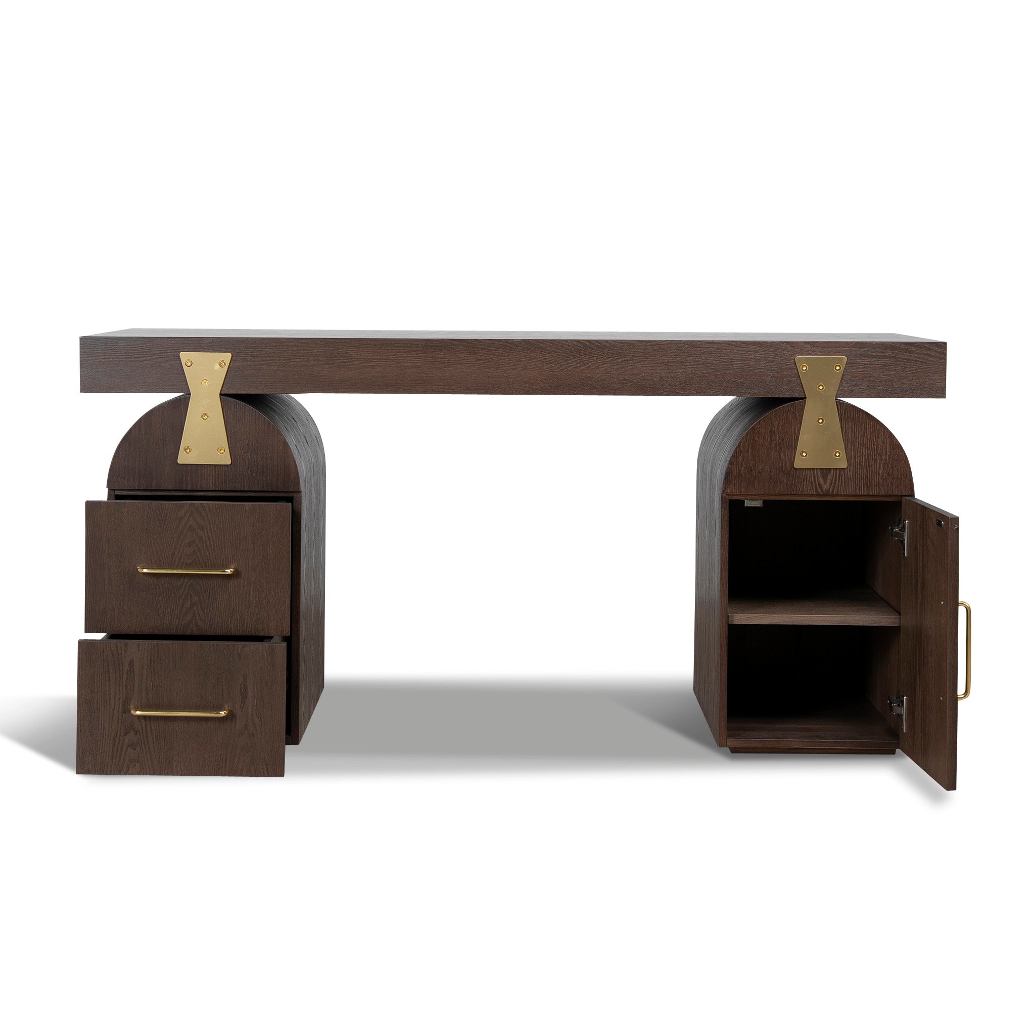 1.55M New Elm Home Office Desk | Walnut | Myka Home